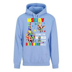 Autism Seeing The World From Different Angle Giraffe Puzzle Cute Gift Unisex Surf Hoodie