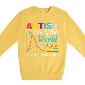 Autism Seeing The World From Different Angle Premium Crewneck Sweatshirt