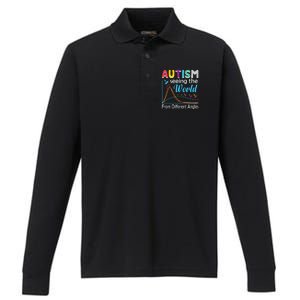 Autism Seeing The World From Different Angle Performance Long Sleeve Polo