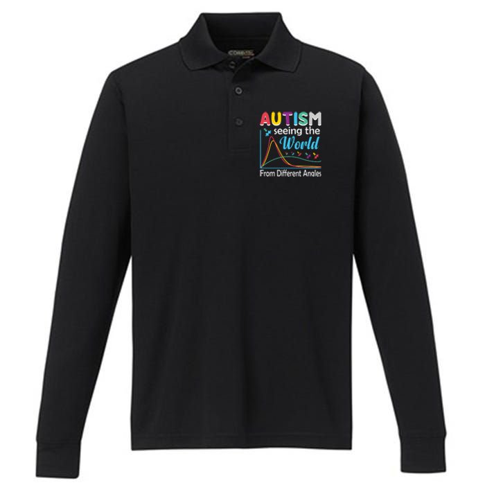 Autism Seeing The World From Different Angle Performance Long Sleeve Polo