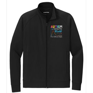 Autism Seeing The World From Different Angle Stretch Full-Zip Cadet Jacket