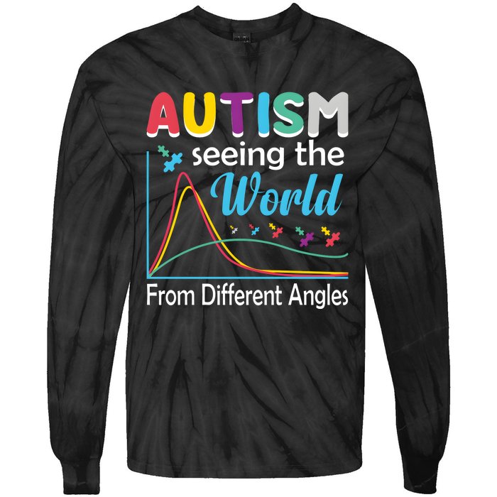 Autism Seeing The World From Different Angle Tie-Dye Long Sleeve Shirt