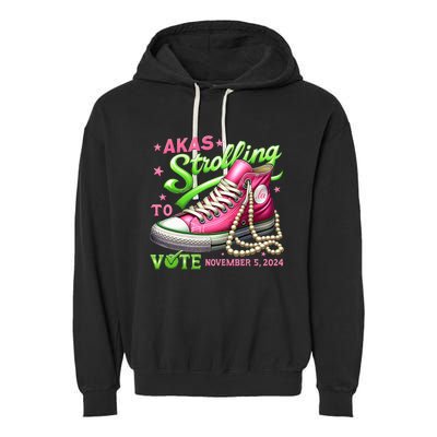 Akas Strolling To Vote November 5 2024 Kamala Harris Design Garment-Dyed Fleece Hoodie