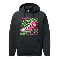 Akas Strolling To Vote November 5 2024 Kamala Harris Design Performance Fleece Hoodie