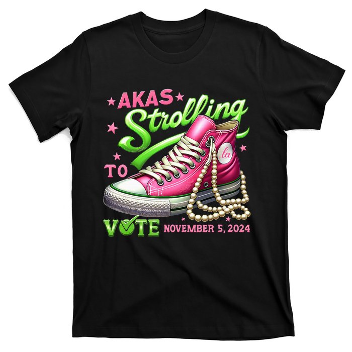 Akas Strolling To Vote November 5 2024 Kamala Harris Design T-Shirt