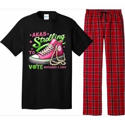 Akas Strolling To Vote November 5 2024 Kamala Harris Design Pajama Set