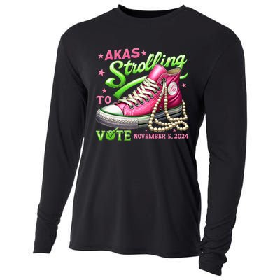 Akas Strolling To Vote November 5 2024 Kamala Harris Design Cooling Performance Long Sleeve Crew