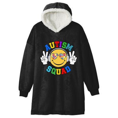 Autism Squad Team Support Inclusion And Awareness Hooded Wearable Blanket