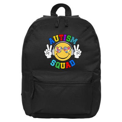 Autism Squad Team Support Inclusion And Awareness 16 in Basic Backpack