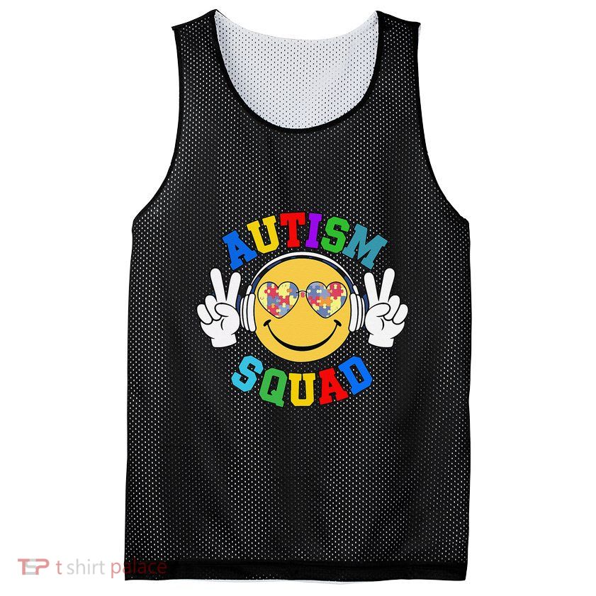 Autism Squad Team Support Inclusion And Awareness Mesh Reversible Basketball Jersey Tank