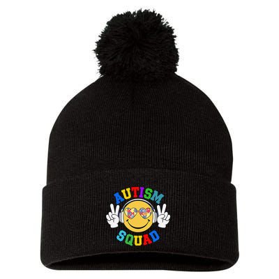 Autism Squad Team Support Inclusion And Awareness Pom Pom 12in Knit Beanie