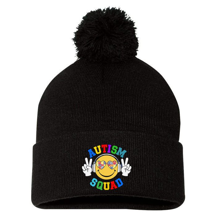 Autism Squad Team Support Inclusion And Awareness Pom Pom 12in Knit Beanie