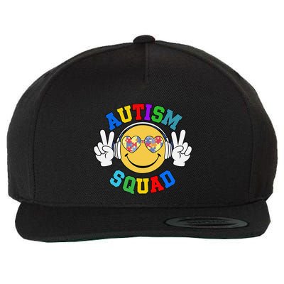 Autism Squad Team Support Inclusion And Awareness Wool Snapback Cap