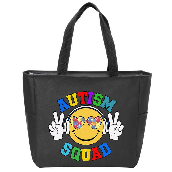 Autism Squad Team Support Inclusion And Awareness Zip Tote Bag