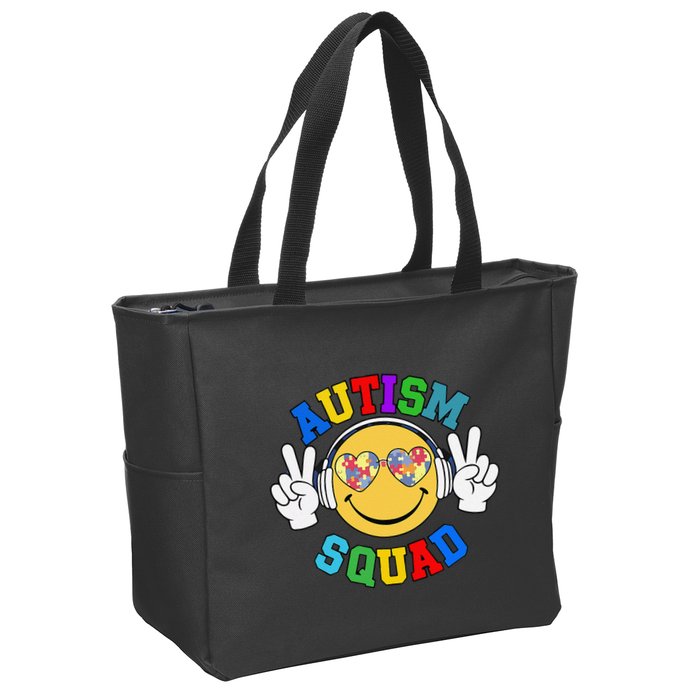 Autism Squad Team Support Inclusion And Awareness Zip Tote Bag