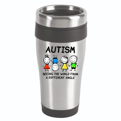 Autism Seeing The World From A Different Angle Autism Gifts 16oz Travel Tumbler