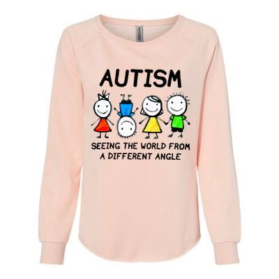 Autism Seeing The World From A Different Angle Autism Gifts Womens California Wash Sweatshirt