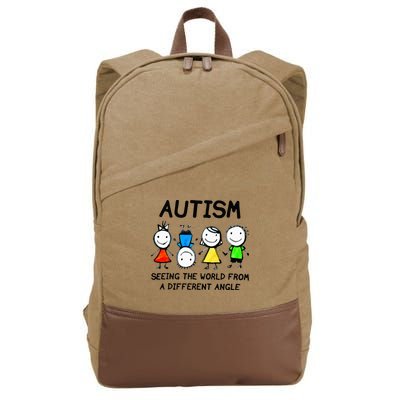 Autism Seeing The World From A Different Angle Autism Gifts Cotton Canvas Backpack