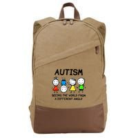 Autism Seeing The World From A Different Angle Autism Gifts Cotton Canvas Backpack