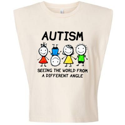 Autism Seeing The World From A Different Angle Autism Gifts Garment-Dyed Women's Muscle Tee