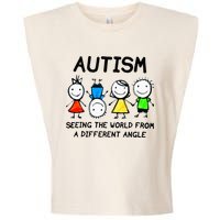 Autism Seeing The World From A Different Angle Autism Gifts Garment-Dyed Women's Muscle Tee