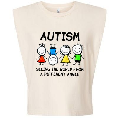 Autism Seeing The World From A Different Angle Autism Gifts Garment-Dyed Women's Muscle Tee