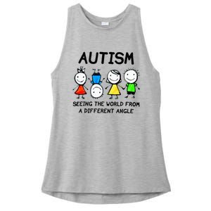 Autism Seeing The World From A Different Angle Autism Gifts Ladies PosiCharge Tri-Blend Wicking Tank