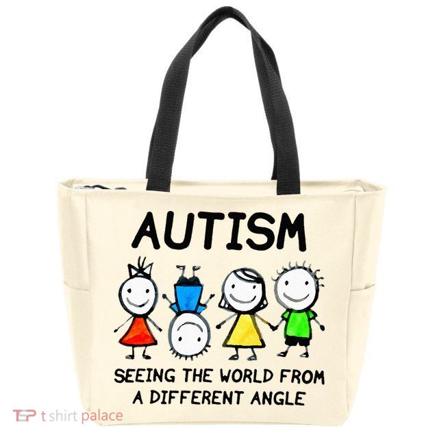 Autism Seeing The World From A Different Angle Autism Gifts Zip Tote Bag