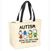 Autism Seeing The World From A Different Angle Autism Gifts Zip Tote Bag