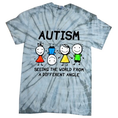 Autism Seeing The World From A Different Angle Autism Gifts Tie-Dye T-Shirt
