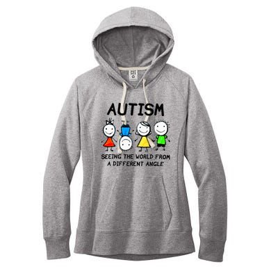 Autism Seeing The World From A Different Angle Autism Gifts Women's Fleece Hoodie