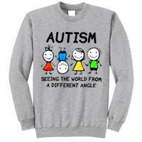 Autism Seeing The World From A Different Angle Autism Gifts Tall Sweatshirt