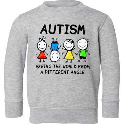 Autism Seeing The World From A Different Angle Autism Gifts Toddler Sweatshirt