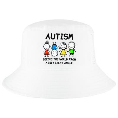 Autism Seeing The World From A Different Angle Autism Gifts Cool Comfort Performance Bucket Hat