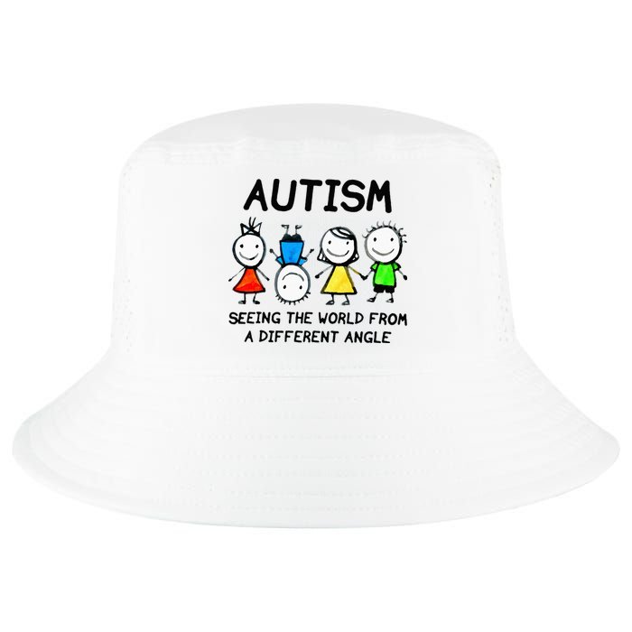 Autism Seeing The World From A Different Angle Autism Gifts Cool Comfort Performance Bucket Hat