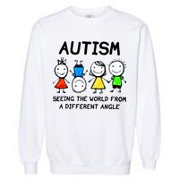 Autism Seeing The World From A Different Angle Autism Gifts Garment-Dyed Sweatshirt
