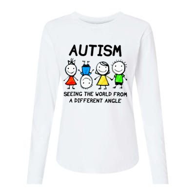 Autism Seeing The World From A Different Angle Autism Gifts Womens Cotton Relaxed Long Sleeve T-Shirt