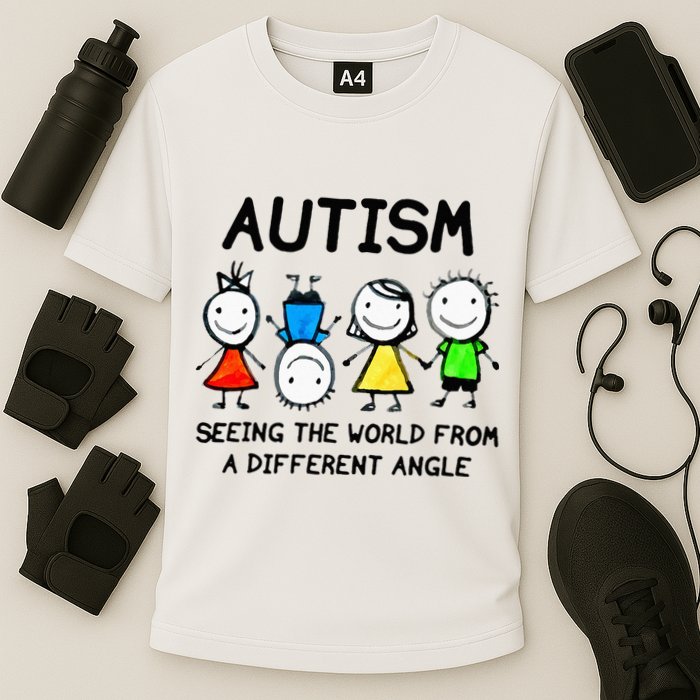 Autism Seeing The World From A Different Angle Autism Gifts Performance Shirt