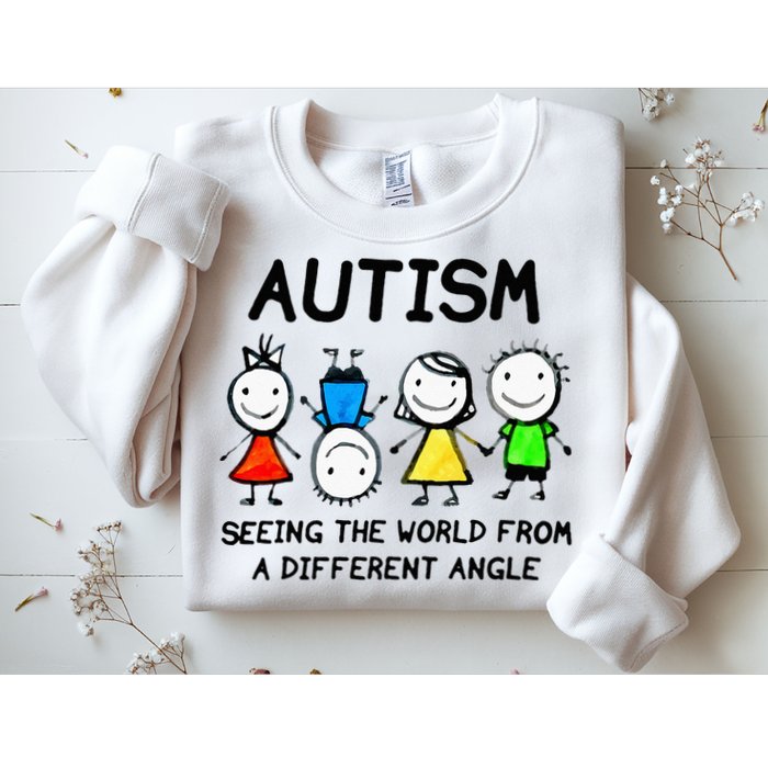 Autism Seeing The World From A Different Angle Autism Gifts Sweatshirt