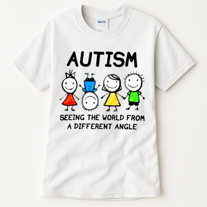 Autism Seeing The World From A Different Angle Autism Gifts Tall T-Shirt