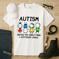 Autism Seeing The World From A Different Angle Autism Gifts Tall T-Shirt