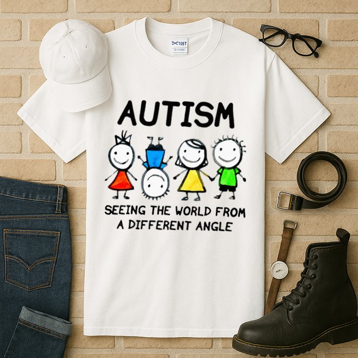 Autism Seeing The World From A Different Angle Autism Gifts Tall T-Shirt