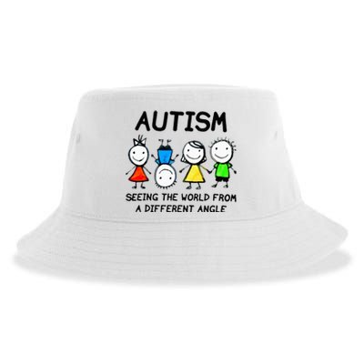 Autism Seeing The World From A Different Angle Autism Gifts Sustainable Bucket Hat