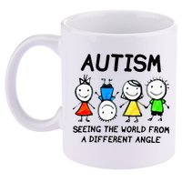 Autism Seeing The World From A Different Angle Autism Gifts 11oz C Handle Ceramic Mug