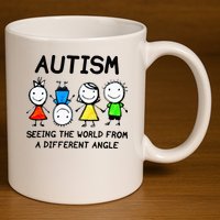 Autism Seeing The World From A Different Angle Autism Gifts 11oz C Handle Ceramic Mug
