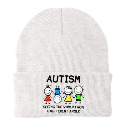 Autism Seeing The World From A Different Angle Autism Gifts Knit Cap Winter Beanie