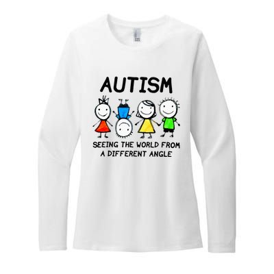 Autism Seeing The World From A Different Angle Autism Gifts Womens CVC Long Sleeve Shirt