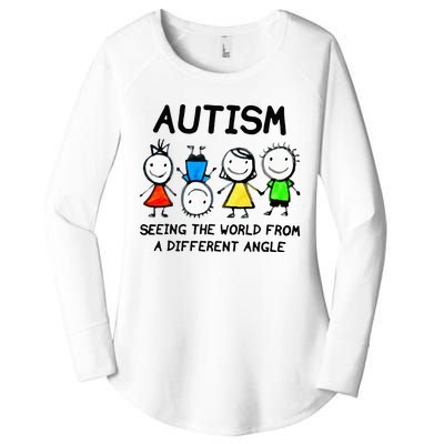 Autism Seeing The World From A Different Angle Autism Gifts Women's Perfect Tri Tunic Long Sleeve Shirt