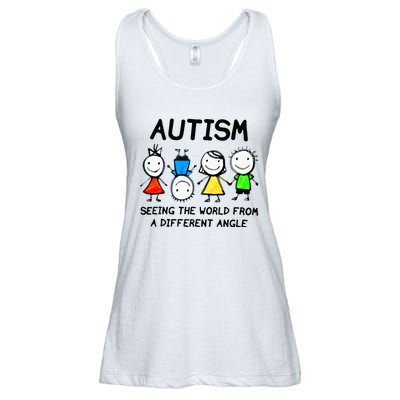 Autism Seeing The World From A Different Angle Autism Gifts Ladies Essential Flowy Tank