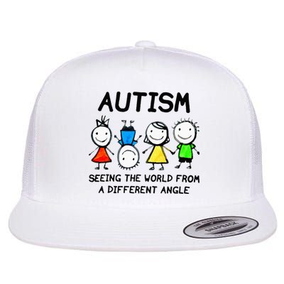 Autism Seeing The World From A Different Angle Autism Gifts Flatbill Hat